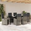vidaXL Ensemble de salle &agrave; manger pour jardin 7 pcs Gris polyrotin