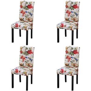 vidaXL Chaises &agrave; manger lot de 4 multicolore tissu