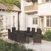 vidaXL Ensemble &agrave; manger d'ext&eacute;rieur 9pcs coussins r&eacute;sine tress&eacute;e noir