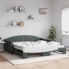 vidaXL Lit de jour avec gigogne sans matelas gris fonc&eacute; 100x200 cm