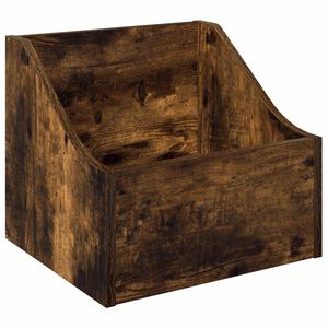 vidaXL Bo&icirc;te &agrave; disques LP Ch&ecirc;ne fum&eacute; 37 x 33 x 32 cm Bois d'ing&eacute;nierie