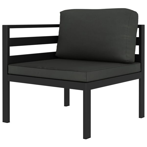 vidaXL Salon de jardin 10 pcs avec coussins Aluminium Anthracite
