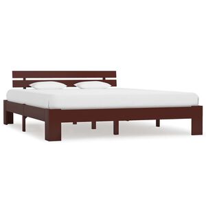 vidaXL Cadre de lit sans matelas marron fonc&eacute; pin massif 160x200 cm