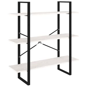 vidaXL Biblioth&egrave;que &agrave; 3 niveaux Blanc 100x30x105 cm Bois de pin massif