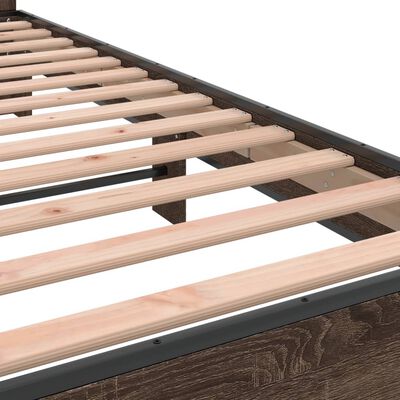 vidaXL Cadre de lit sans matelas chêne marron 135x190 cm