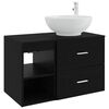 vidaXL Ensemble de mobilier de salle de bain 2 pc Ch&ecirc;ne noir
