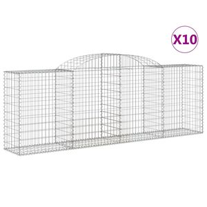 vidaXL Paniers &agrave; gabions arqu&eacute;s 10 pcs 300x50x100/120 cm fer galvanis&eacute;