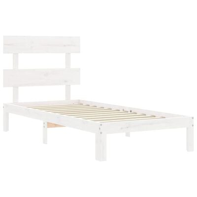 vidaXL Cadre de lit sans matelas blanc 90x200 cm bois de pin massif