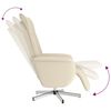 vidaXL Fauteuil inclinable avec repose-pieds crème similicuir