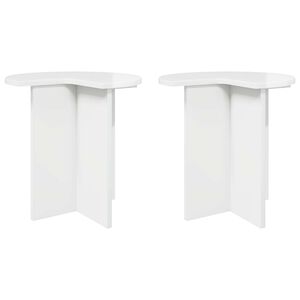 vidaXL Table d'appoint avec stockage 2 pcs Blanc brillant &Oslash; 39 x 38 cm