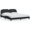 vidaXL Cadre de lit avec LED sans matelas Zadar noir 180x200 cm