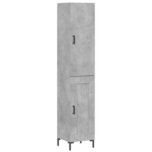 vidaXL Buffet haut Gris b&eacute;ton 34,5x34x180 cm Bois d'ing&eacute;nierie