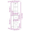 vidaXL Buffet haut Blanc 34,5x34x180 cm Bois d'ing&eacute;nierie