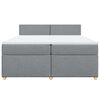 vidaXL Sommier &agrave; lattes de lit avec matelas Gris clair 200x200cm Tissu