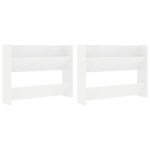 vidaXL Armoires &agrave; chaussures murales 2 pcs Blanc 80x18x60 cm Agglom&eacute;r&eacute;
