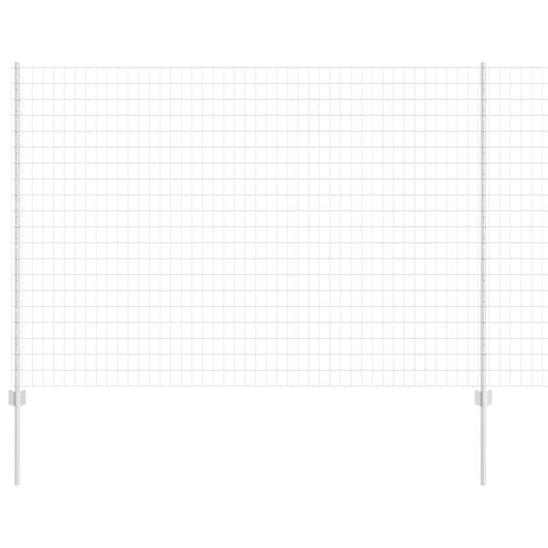 vidaXL Cl&ocirc;ture avec poteau Argent&eacute; 1,6 x 10 m Acier