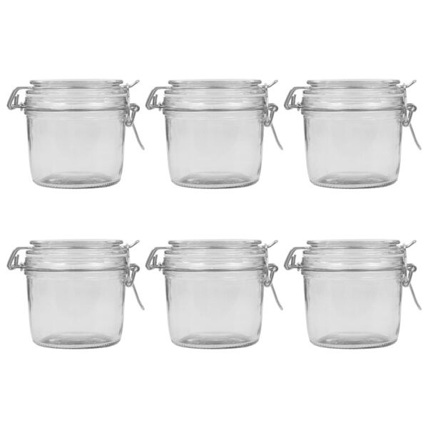 vidaXL 6 pcs Pots de conservation avec couvercle clipsable 340 ml