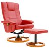 vidaXL Fauteuil de massage avec repose-pied rouge similicuir