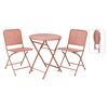 ProGarden Ensemble de bistro de jardin 3 pcs acier mauve rose