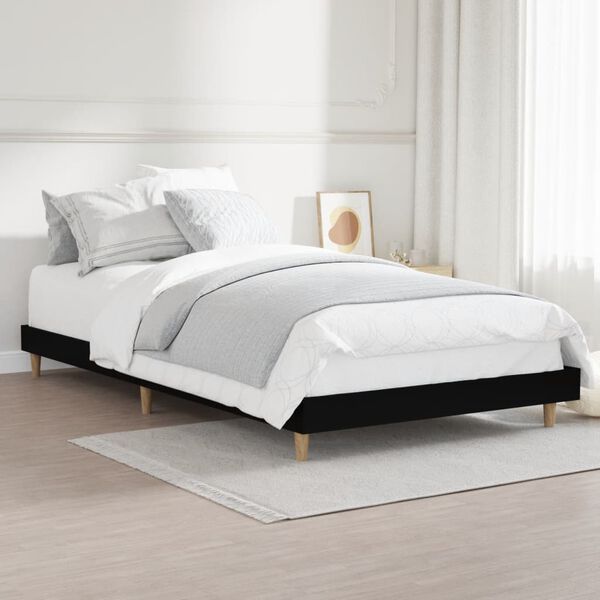vidaXL Cadre de lit sans matelas noir 90x190 cm bois ingénierie