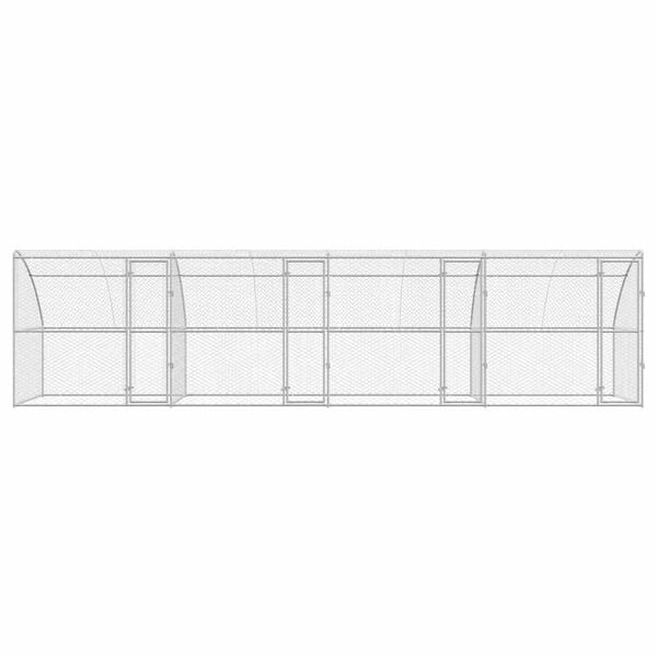 vidaXL Kennel pour Chiens 4 pcs Argent&eacute; 8 x 2 x 2 m Acier