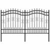 vidaXL Cl&ocirc;ture de jardin Kampen avec pointe en forme de lance, acier noir 240&nbsp;x&nbsp;125&nbsp;cm