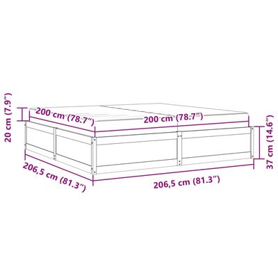 vidaXL Lit avec matelas 200x200 cm bois massif de pin