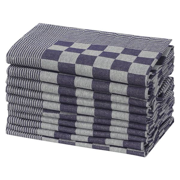vidaXL Serviettes de cuisine 20 pcs bleu et blanc 50x70 cm coton