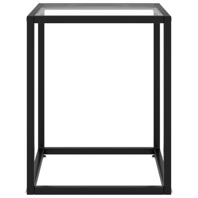 vidaXL Table basse Noir avec verre trempé 40x40x50 cm