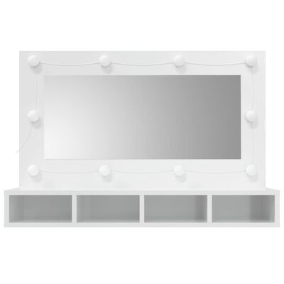 vidaXL Armoire à miroir avec LED Blanc brillant 90x31,5x62 cm