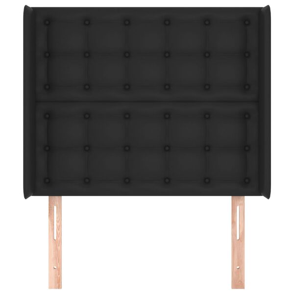 vidaXL T&ecirc;te de lit avec oreilles Noir 93x16x118/128 cm Similicuir