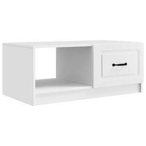 vidaXL Table basse Blanc 90 x 50 x 37 cm Bois d'ing&eacute;nierie