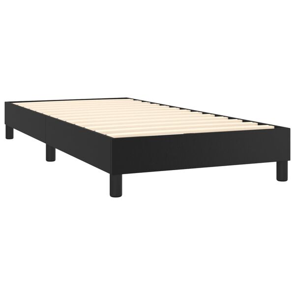 vidaXL Sommier &agrave; lattes de lit avec matelas Noir 80x200cm Similicuir