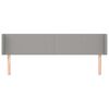 vidaXL T&ecirc;te de lit avec oreilles Gris clair 203x16x78/88 cm Tissu