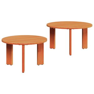 vidaXL Table basse 2 pcs Brun cire Bois de pin massif