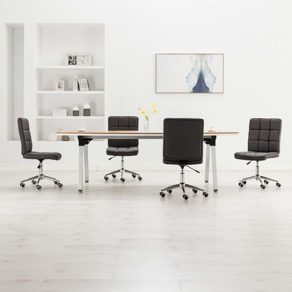 vidaXL Chaises &agrave; manger lot de 4 gris fonc&eacute; tissu