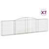 vidaXL Paniers &agrave; gabions arqu&eacute;s 7 pcs 400x30x100/120 cm Fer galvanis&eacute;