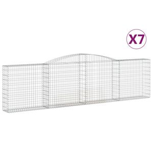 vidaXL Paniers &agrave; gabions arqu&eacute;s 7 pcs 400x30x100/120 cm Fer galvanis&eacute;
