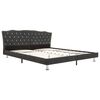 vidaXL Lit avec matelas Gris fonc&eacute; Tissu 180x200 cm