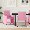 vidaXL Chaises de Salle &agrave; Manger avec Roues 2 pcs Rose 58 x 65 x 94 cm