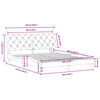 vidaXL Cadre de lit avec LED sans matelas gris fonc&eacute; 160x200cm velours