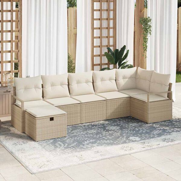 vidaXL Ensemble de Canap&eacute;s avec coussin 5 pcs polyrotin