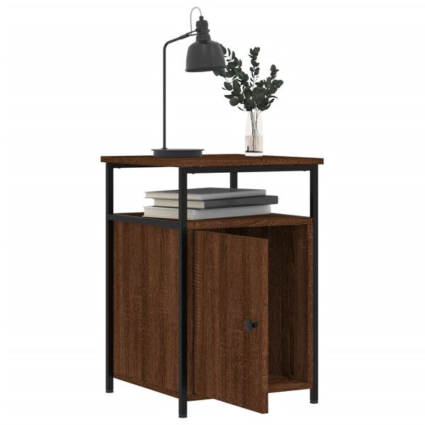 vidaXL Table de chevet ch&ecirc;ne marron 40x42x60 cm bois d'ing&eacute;nierie
