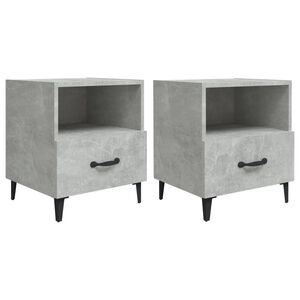 vidaXL Tables de chevet 2 pcs Gris b&eacute;ton Bois d'ing&eacute;nierie