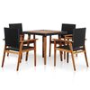 vidaXL Ensemble &agrave; manger d'ext&eacute;rieur 5 pcs R&eacute;sine tress&eacute;e Noir marron