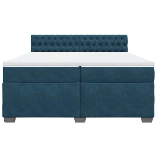 vidaXL Sommier &agrave; lattes de lit et matelas Bleu 200x200 cm velours