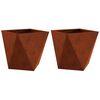 vidaXL Jardini&egrave;re 2 pc Rouill&eacute; 40 x 40 x 40 cm Acier patin&eacute;