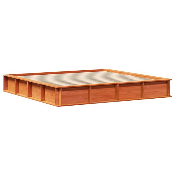 vidaXL Cadre de lit Cire marron 180 x 200 cm Bois de pin massif