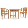 vidaXL Ensemble &agrave; manger de jardin 3 pcs Bois de teck solide