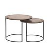 LABEL51 Ensemble de 2 tables basses Circle doré antique/noir